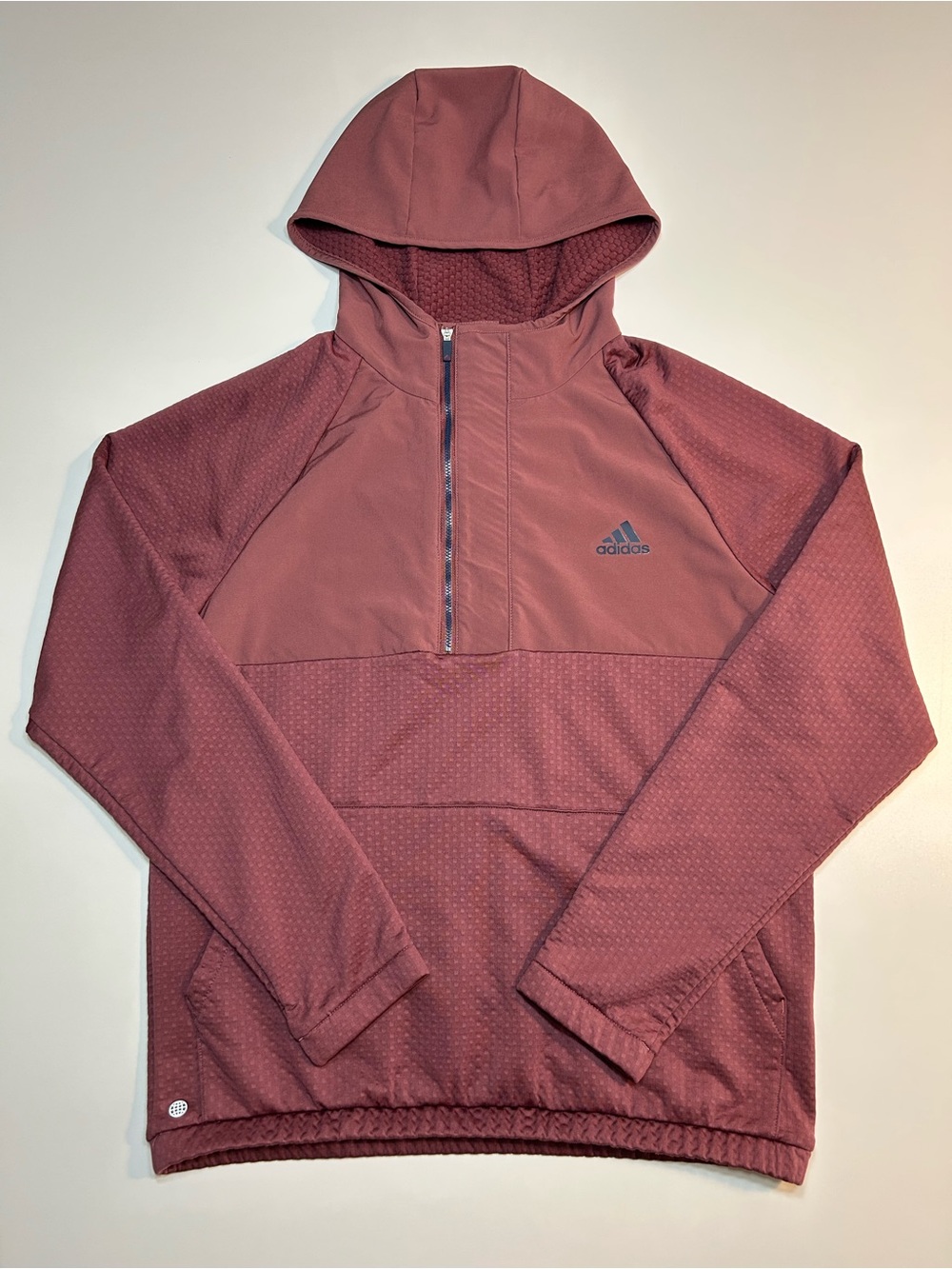 Adidas Golf Fleece Anorak 1/4 Zip Hoodie Quiet Crimson Mauve
